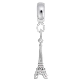 Eiffel Tower Charm Dangle Bead In Sterling Silver