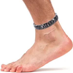 Elegant Titanium Magnetic Therapy Anklet For Men and Women (Gunmetal Gray)