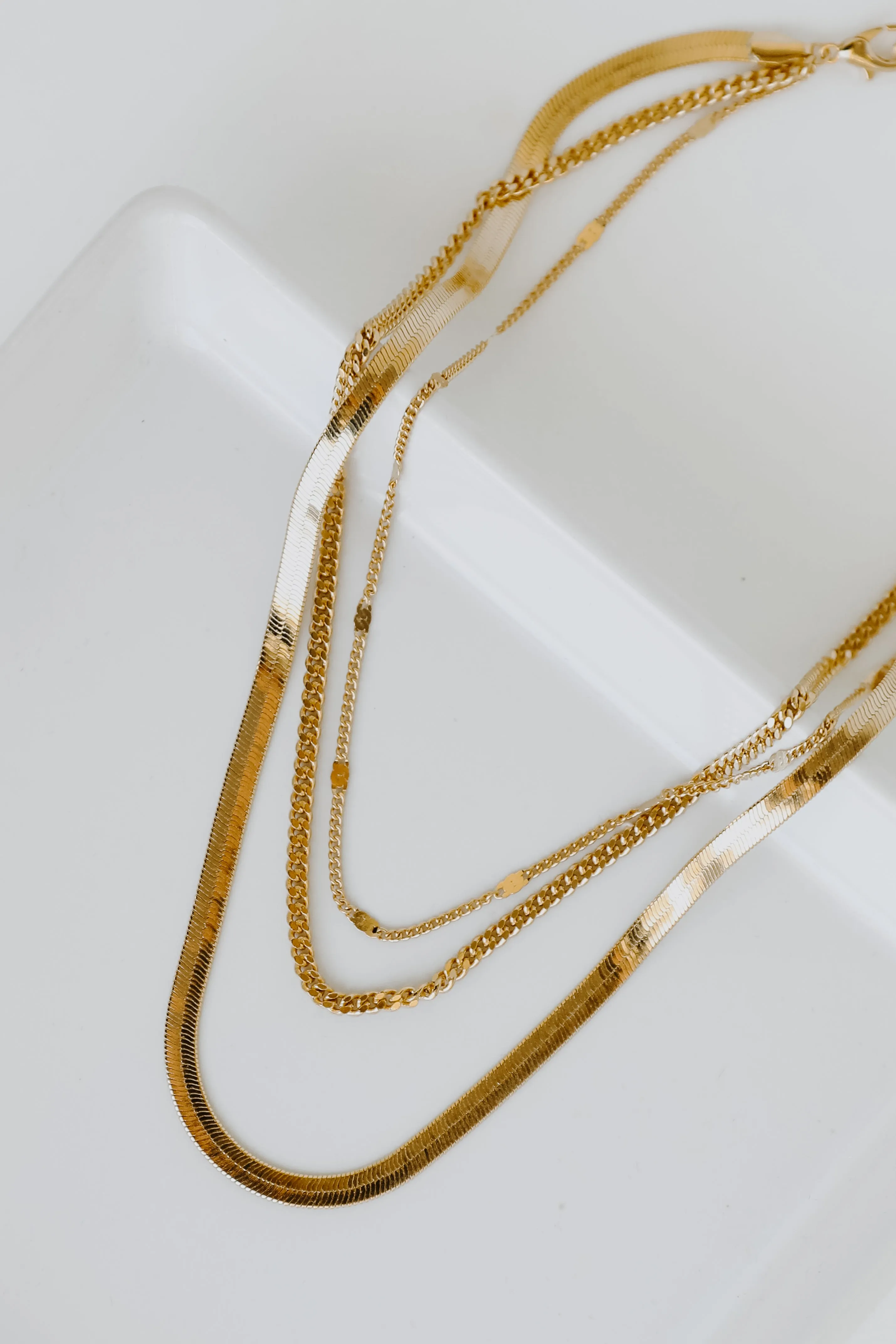 Elise Gold Layered Chain Necklace