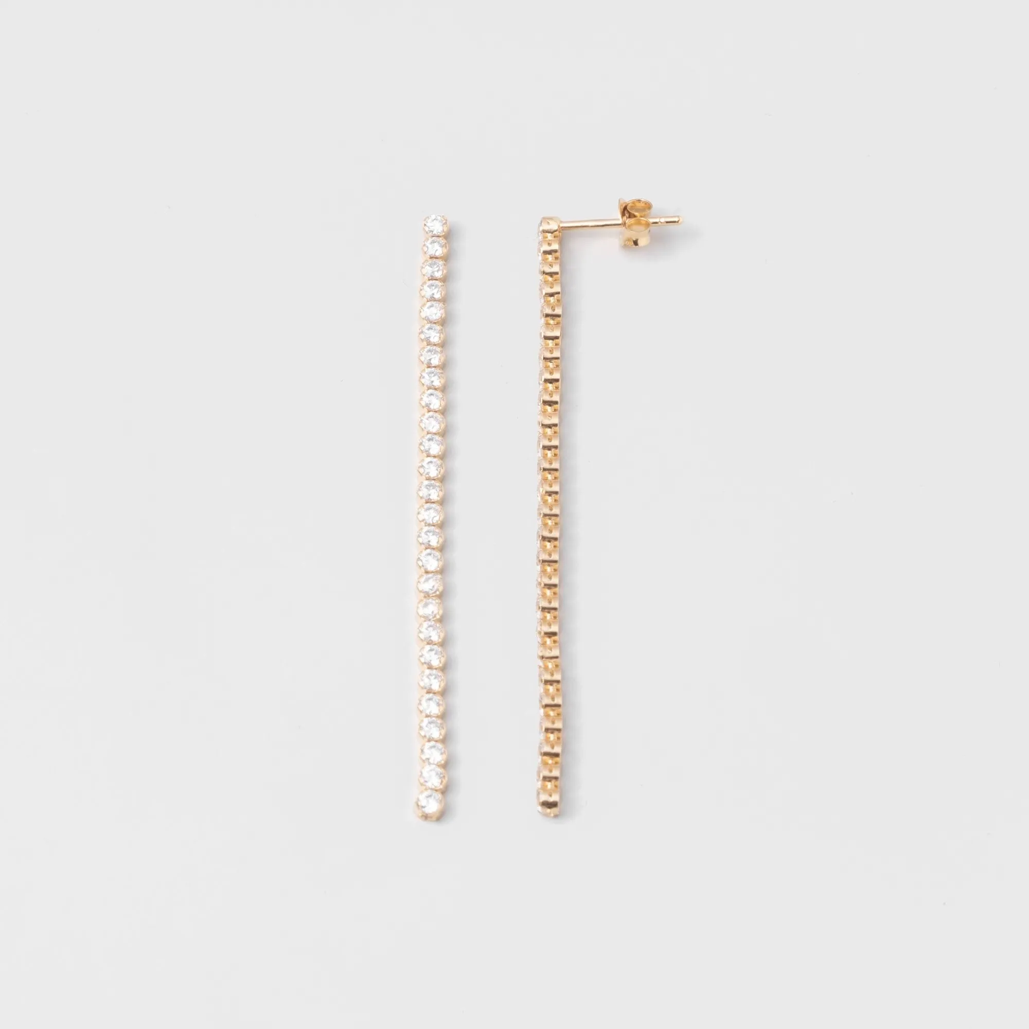 Fejn Long Sparkle Chain Stud