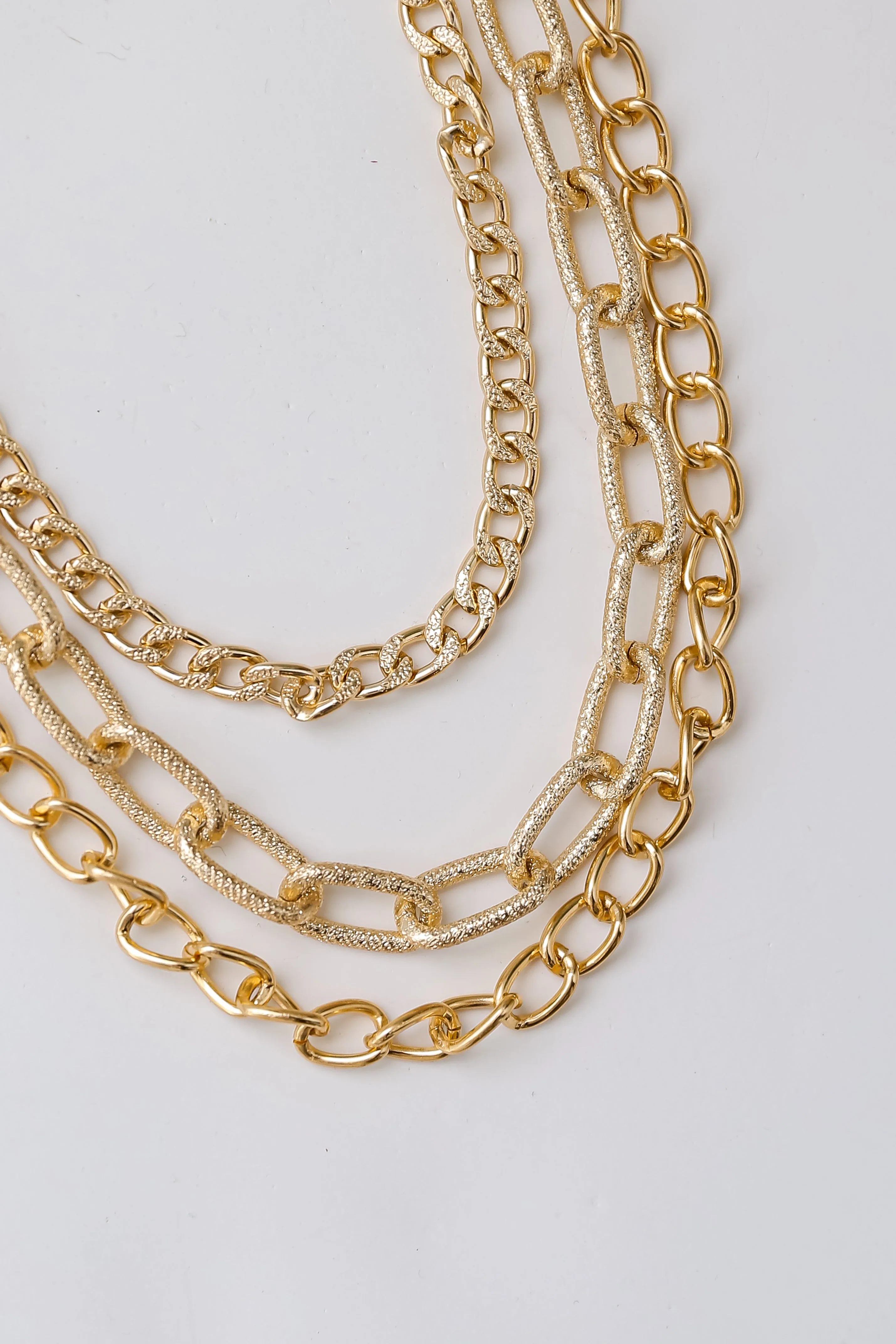 FINAL SALE - Reagan Gold Chainlink Layered Necklace