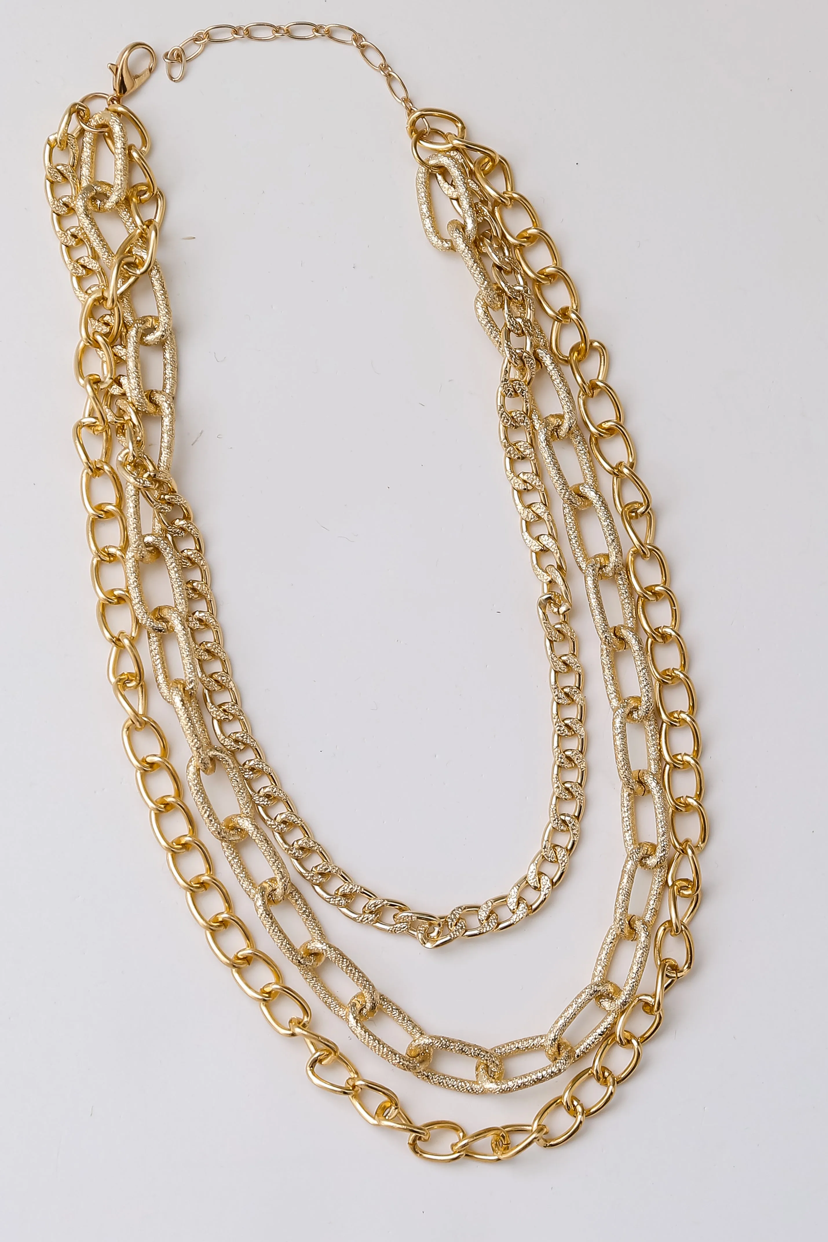 FINAL SALE - Reagan Gold Chainlink Layered Necklace