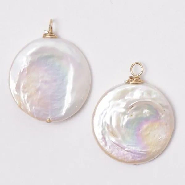 Freshwater Pearl Large Coin Hoop Drops