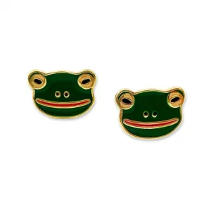 Frog Enamel Earrings