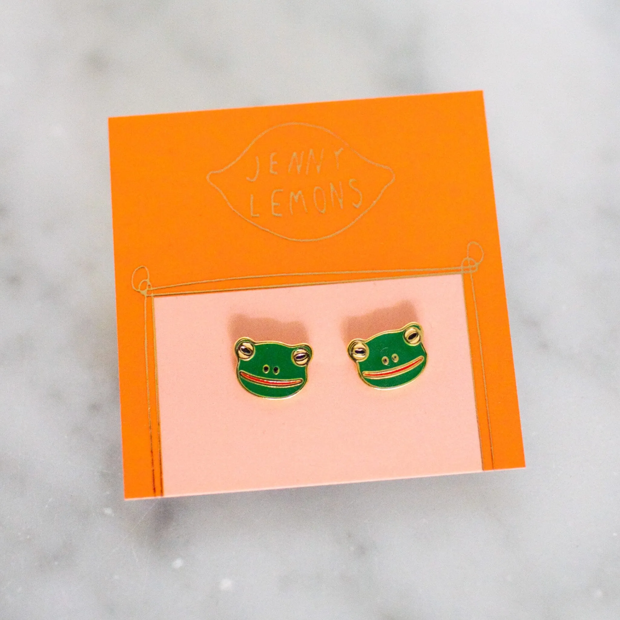 Frog Enamel Earrings