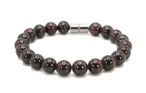 Garnet Bracelet for Men/Women 6mm/8mm/10mm Passion Stone Gemstone Jewelry for Energy & Commitment, Deep Red Spiritual Accessory