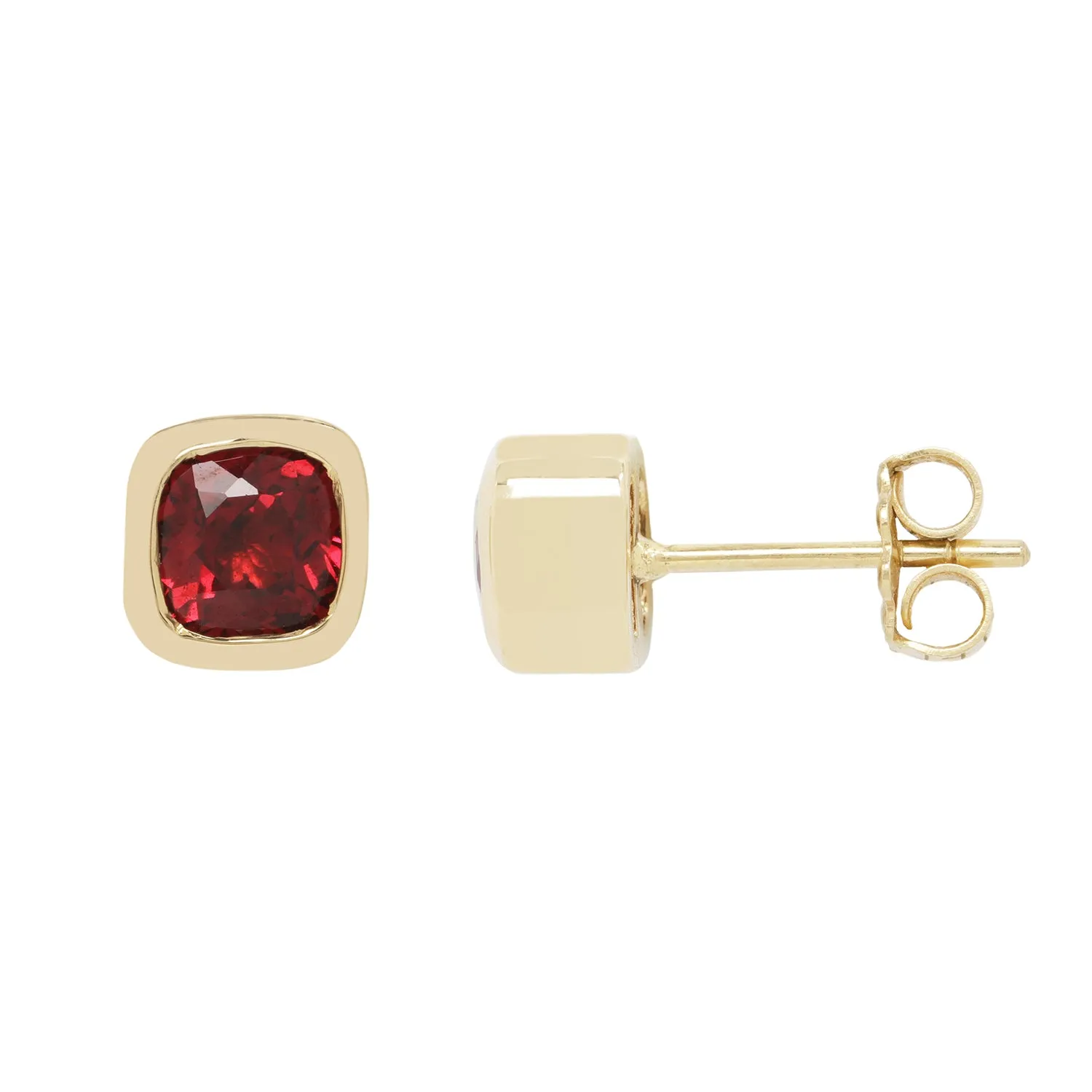 Garnet Cushion Studs