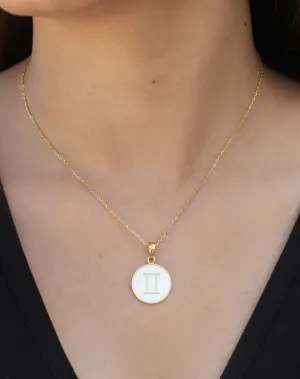 Gemini Zodiac Enamel Pendant