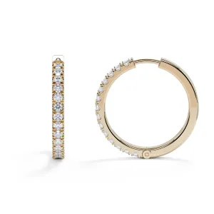 Glittering Snow Lever Back Earrings 2 Natural Diamonds in Yellow Gold