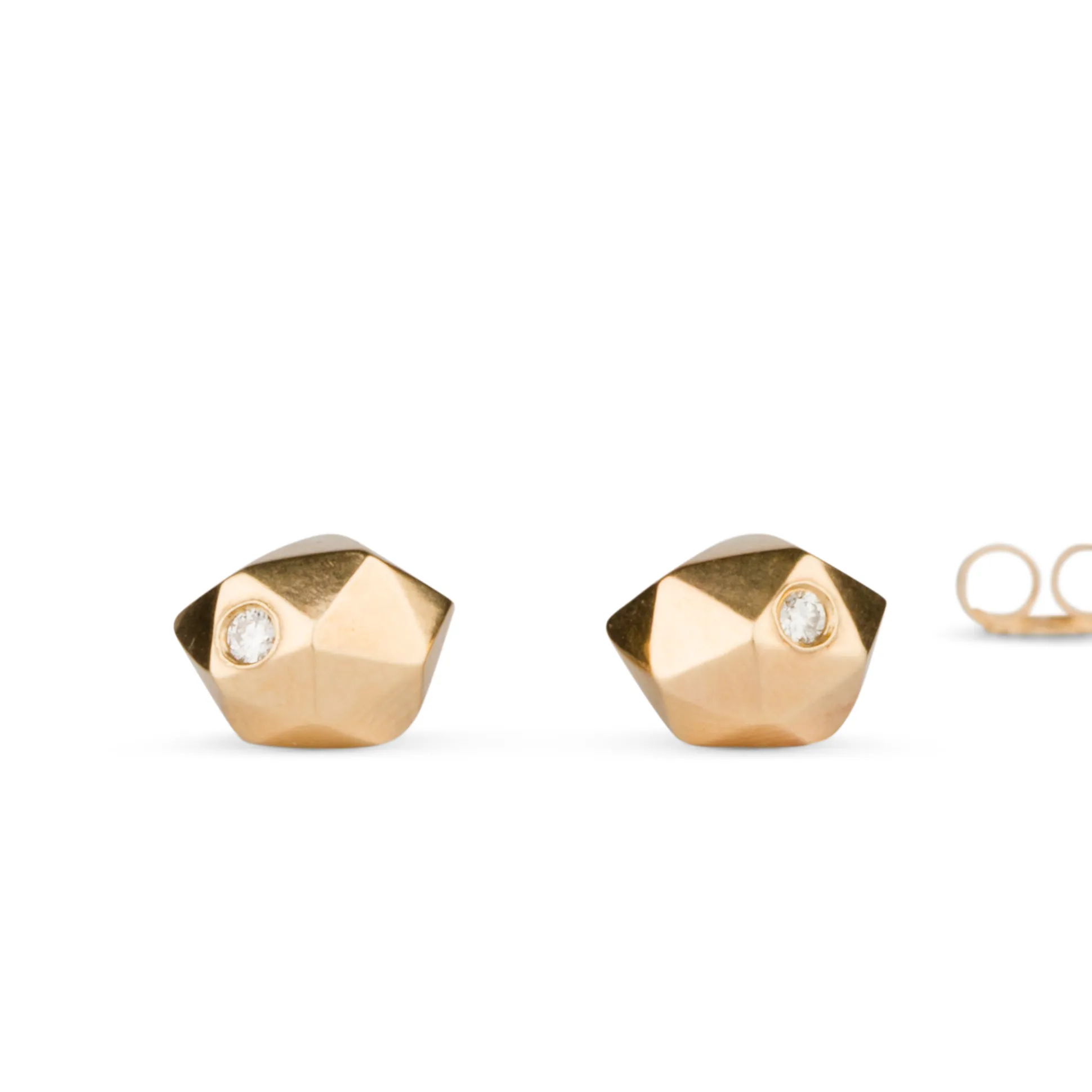 Gold and Diamond Tiny Fragment Earrings