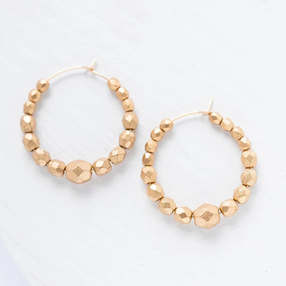 Gold Bead Hoops