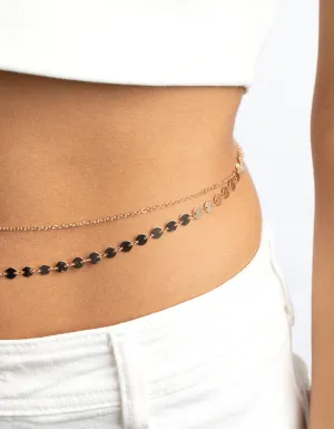 Gold Coin Layered Waist Chain