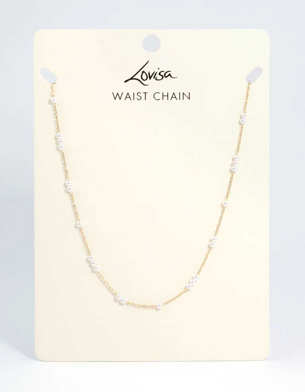 Gold Dainty Pearl Waist Chain