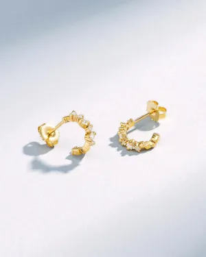 Golden Diamond Mini Hoops