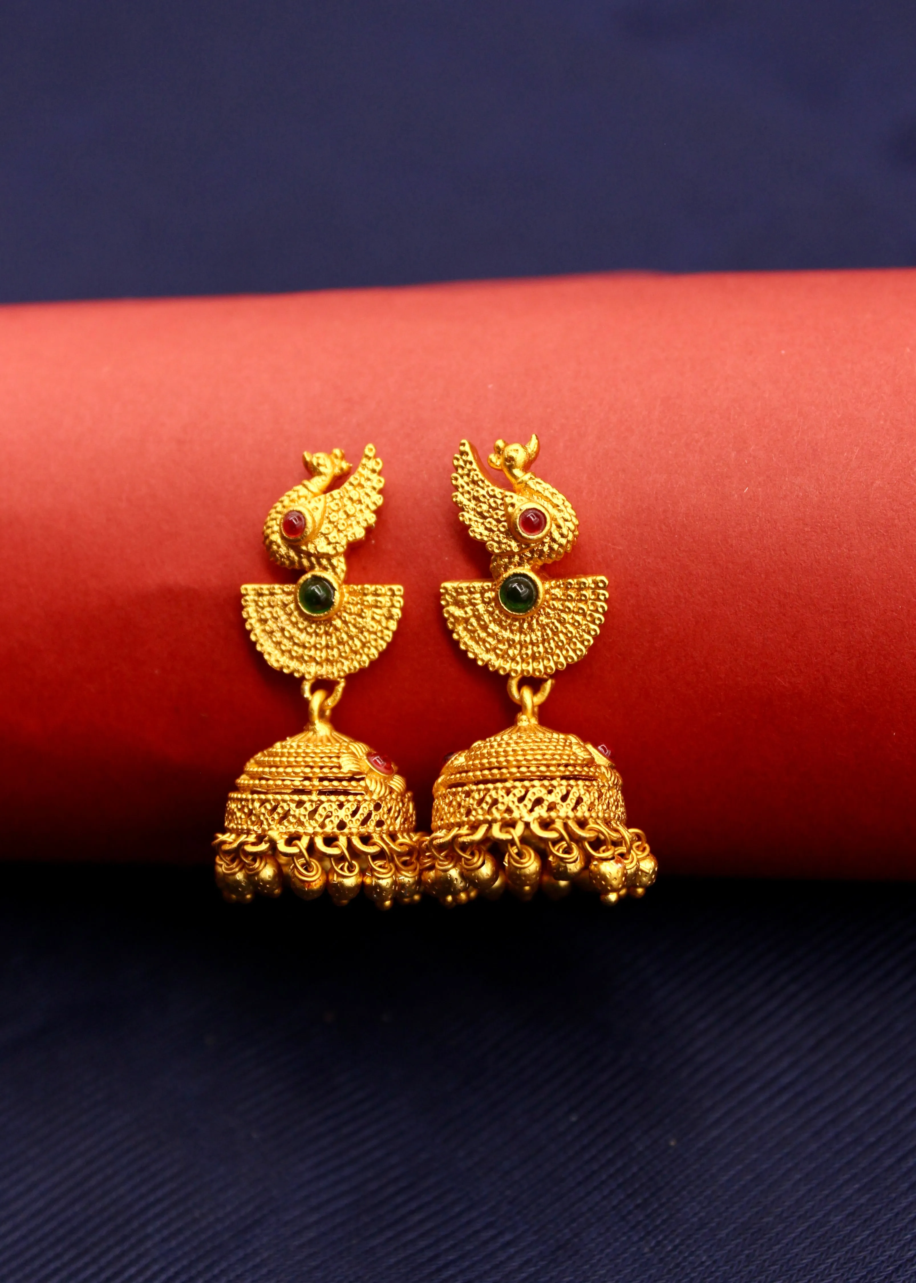 GRACEFUL PEACOCK JHUMKI EARRINGS