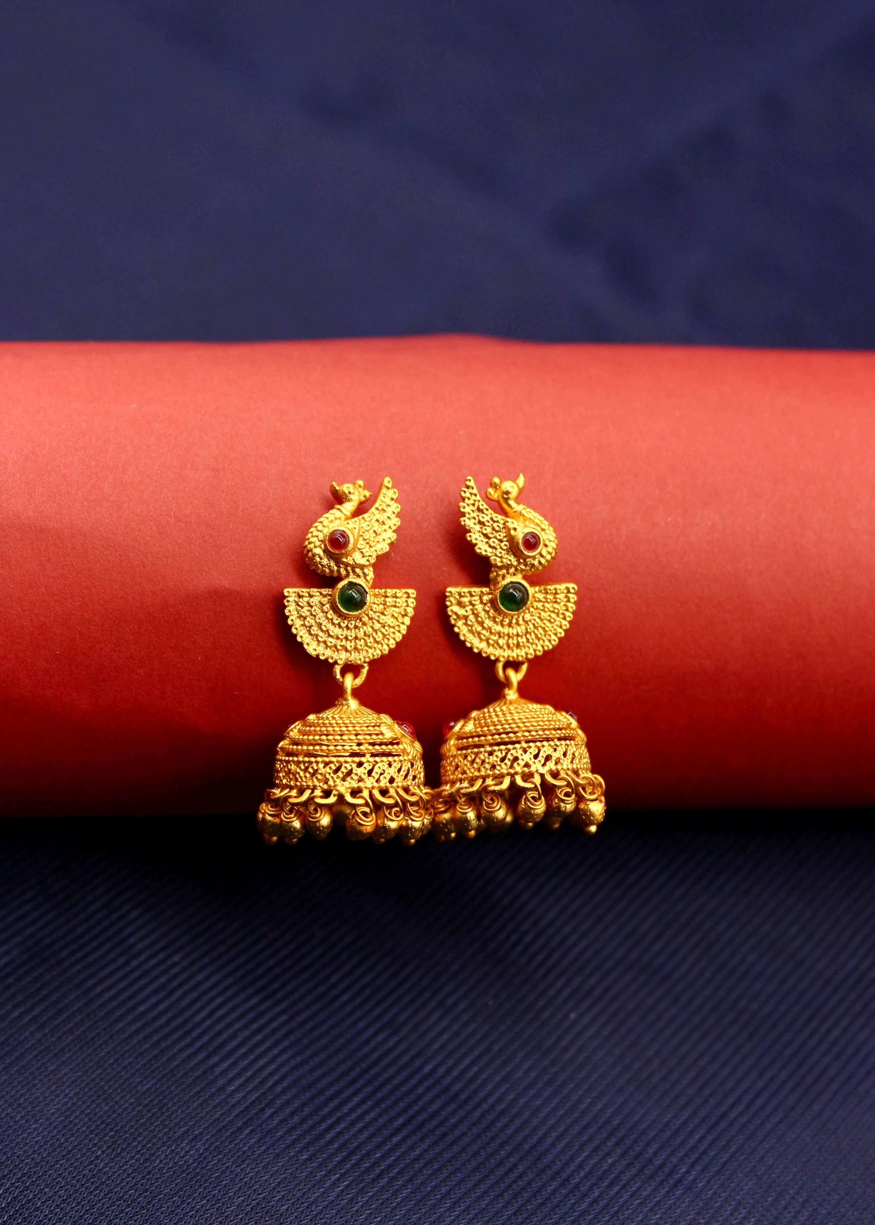 GRACEFUL PEACOCK JHUMKI EARRINGS