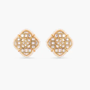 Gul Jadau Silver Earring Studs