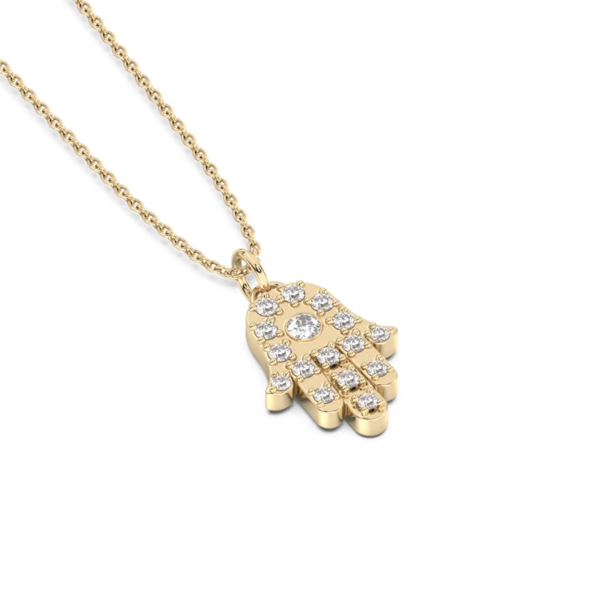 Hamsa Pendant in Diamond