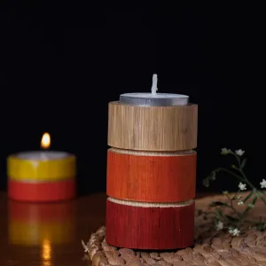 Handcrafted Natural Bamboo Tealight Candle Holder (Large)