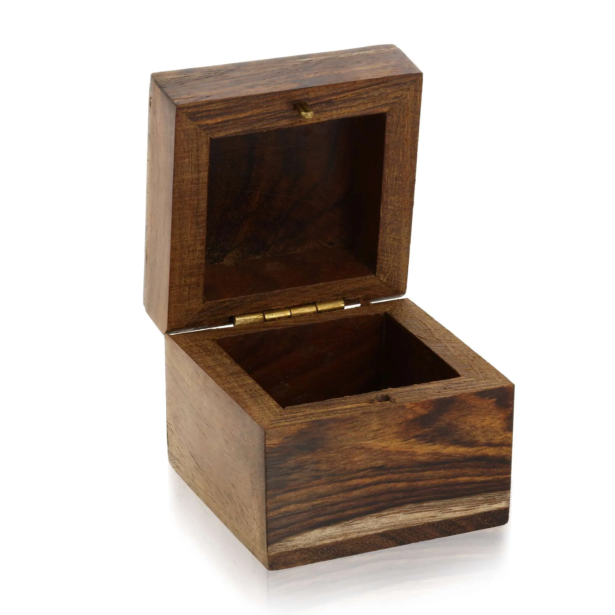 Handmade Indian Wooden Box for Jewelry - Wood Trinket Box-Perfect for Rings Earrings ToeRings  Cuff Links