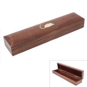 Handmade Long Wooden Box Carved By Traditional Artisans Of India- Wood Box Storage-Rectangular Wood Box-Mouse Charm,11 Inch