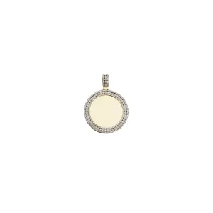 Iced-Out Diamond Border Circular Picture Pendant (10K)