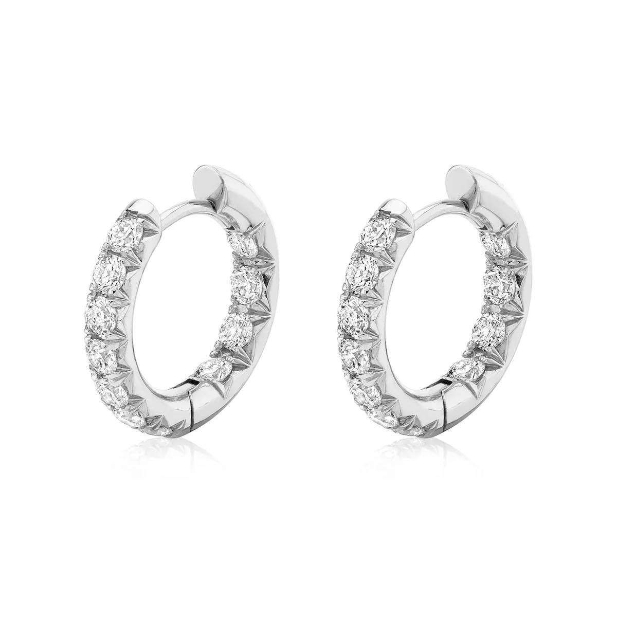 Inside Out French Pavé Diamond Hoops