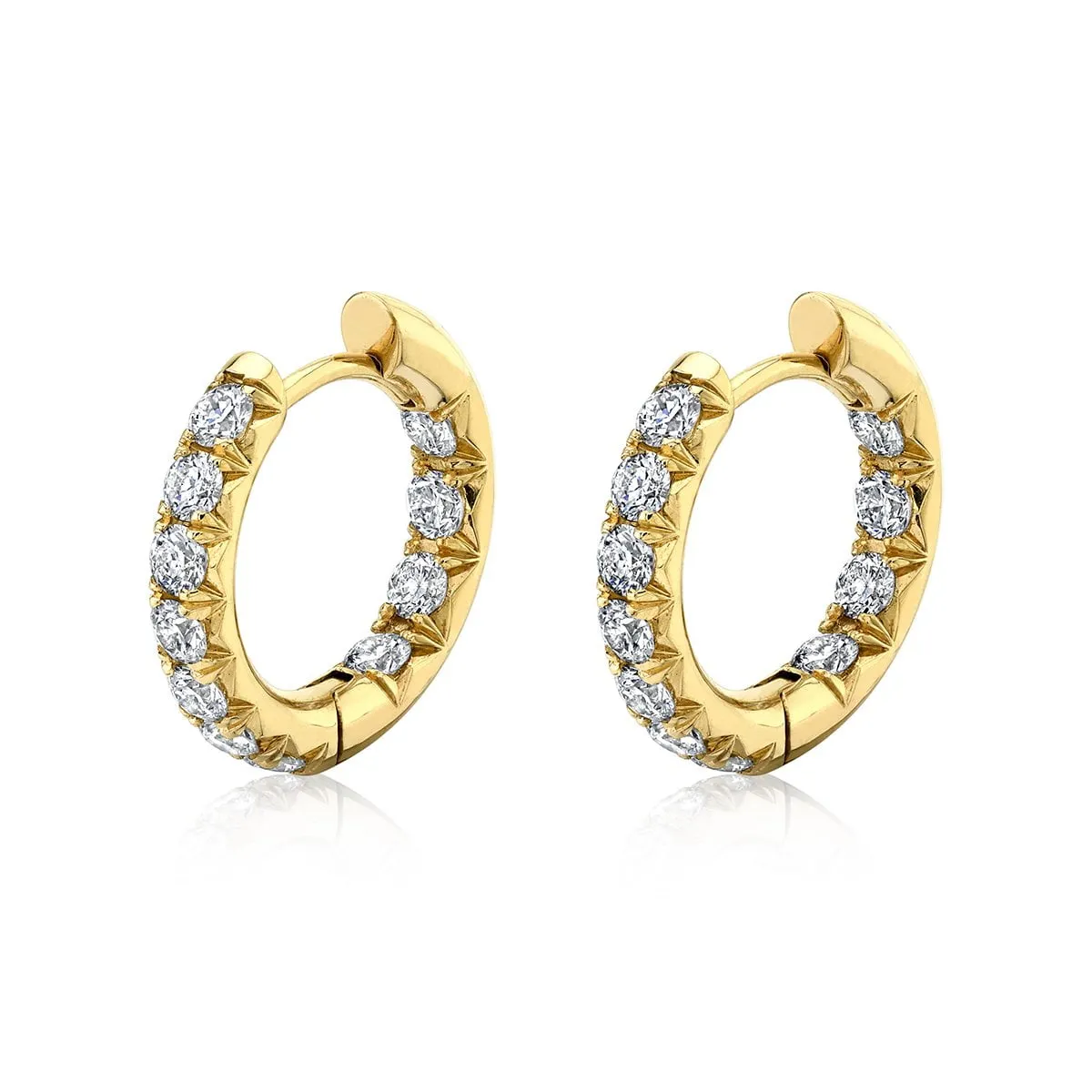 Inside Out French Pavé Diamond Hoops