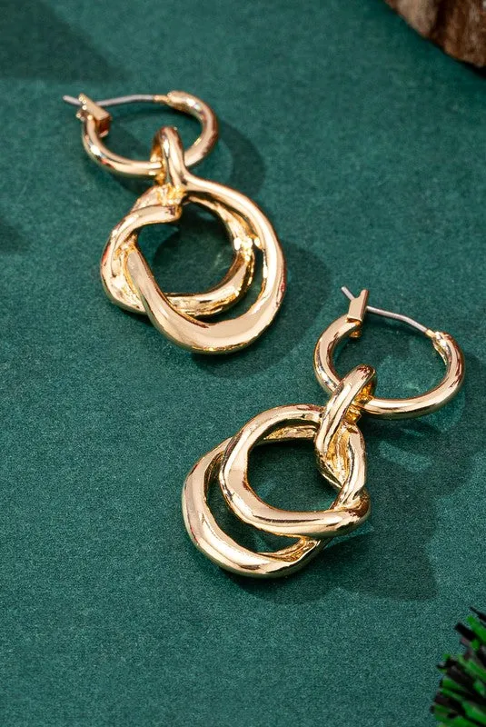 Intertwined Hoop Drop Earrings