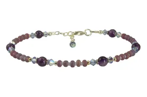 Iridescent Sapphire Amethyst Gemstone Anklet