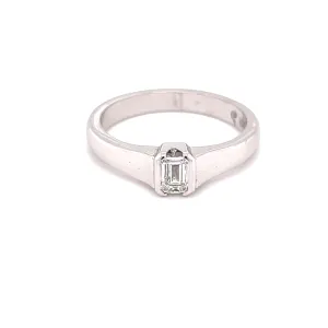 Jewel 18ct White Gold Ring with 0.3ct Emerald Cut Diamond