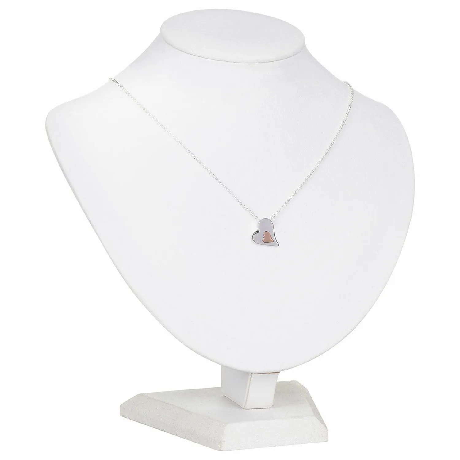 Joe Davies Polished 2 Tone Heart in Heart Necklace