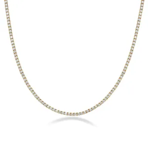 Lab Grown Diamond Tennis Necklace (7.50 ct.) 2.3 mm 4-Prongs Setting in 14K Gold