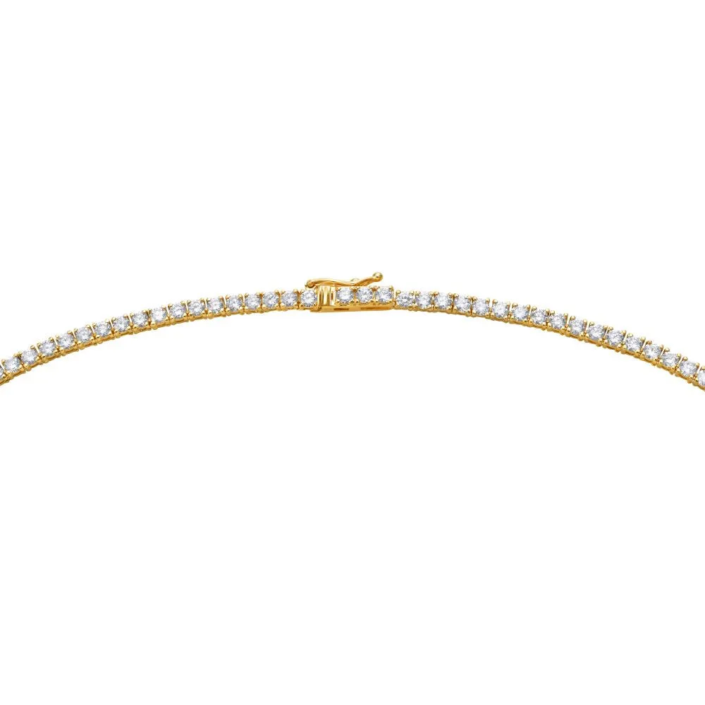 Lab Grown Diamond Tennis Necklace (7.50 ct.) 2.3 mm 4-Prongs Setting in 14K Gold