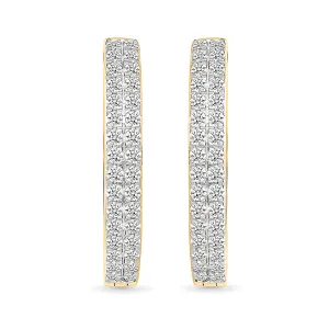 Line Gold & Diamond Earrings