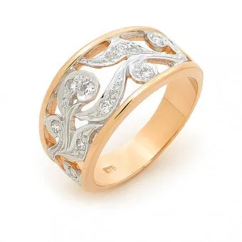 Mark McAskill White Diamond VINTAGE RING Yellow Gold