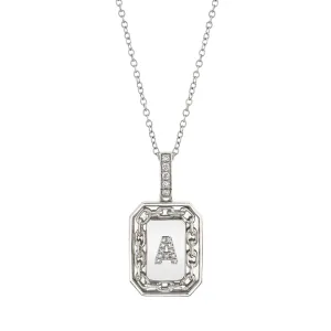 MEN'S DIAMOND INITIAL LINK NAMEPLATE NECKLACE