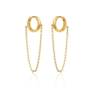 Mini Goddess Twinkle Chain Hoops