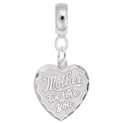 Mother Charm Dangle Bead In Sterling Silver