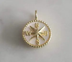 Mother of Pearl Compass Charm