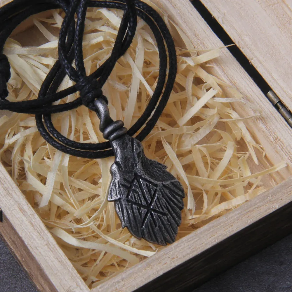 Norse Never Fade Gray Rune Pendant Viking Necklace