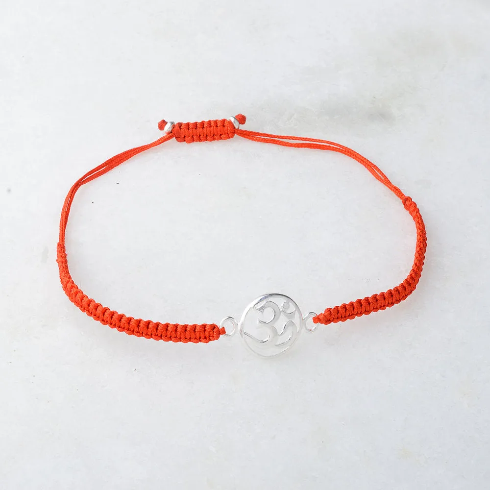 Om Braided Bracelet, Sterling Silver