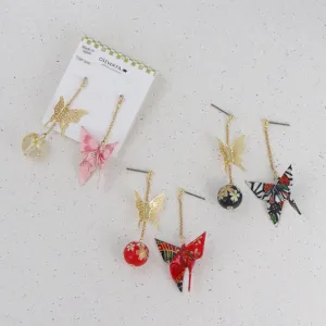 Origami Butterfly Asymmetric Earrings