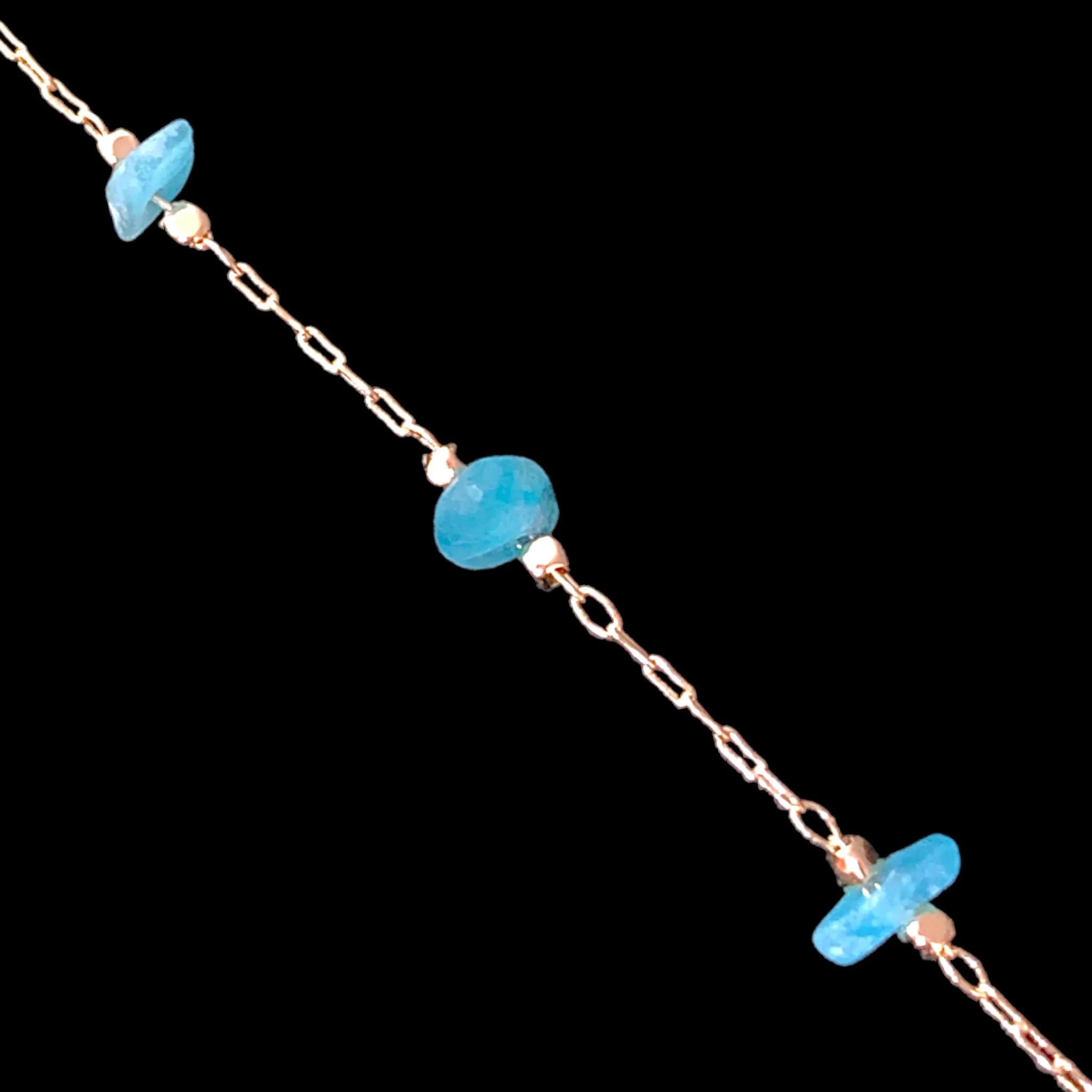 Oro Laminado Gold Filled Natural Turquoise Anklet (PACK OF 6)