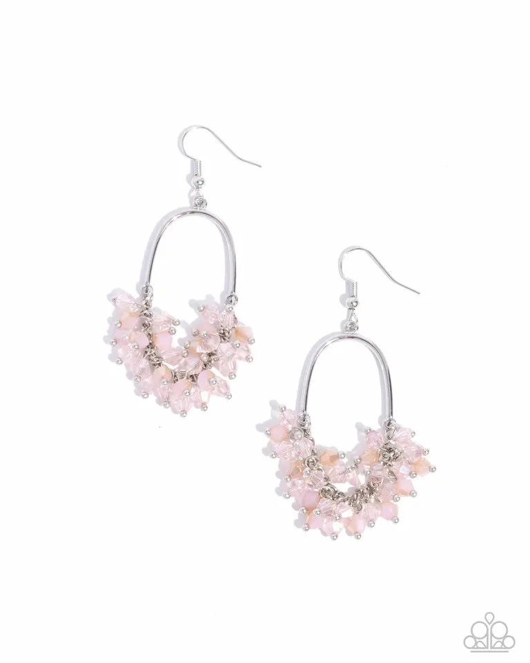 Paparazzi Earring ~ Chandelier Check - Pink