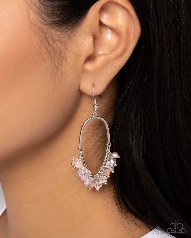 Paparazzi Earring ~ Chandelier Check - Pink