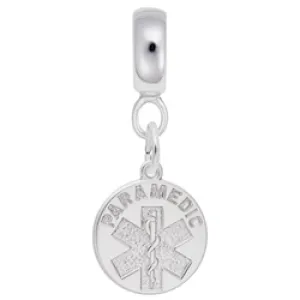 Paramedic Charm Dangle Bead In Sterling Silver