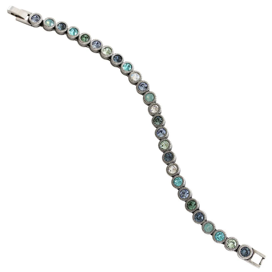 Patricia Locke Game, Set, Match Sterling Silver Plated Swarovski Tennis Bracelet, 7" Zephyr BR0205S