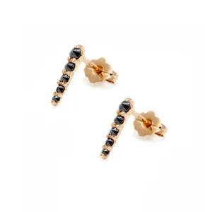 Pavé Pointe Stud Earring (Medium) - Yellow Gold & Black Diamonds