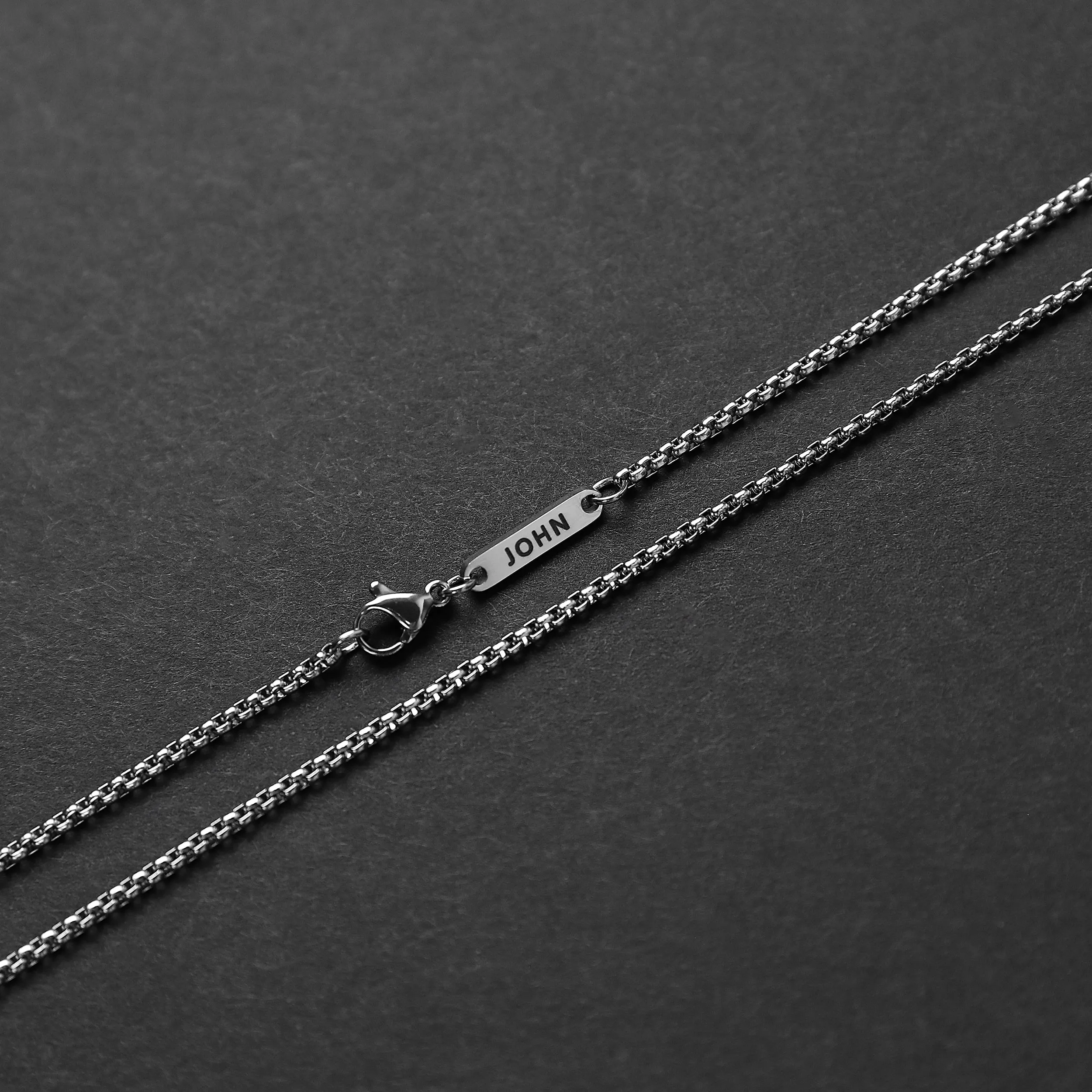 Personalized Box Chain - Silver 2mm